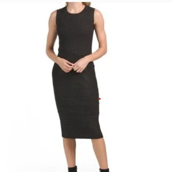 RACHEL ZOE Tan/brown Ribbed Knit Midi Sleeveless Dress Medium - Picture 1 of 4